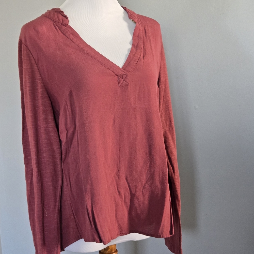 Anthropologie Mauve V-Neck Blouse